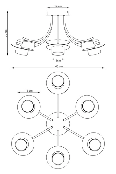 Lampa wisząca Emibig ENSO 6 BL 1445/6