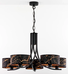 Klasyczny Żyrandol ARTHUR wys. 71cm 5xE27 15W IP20 | czarny