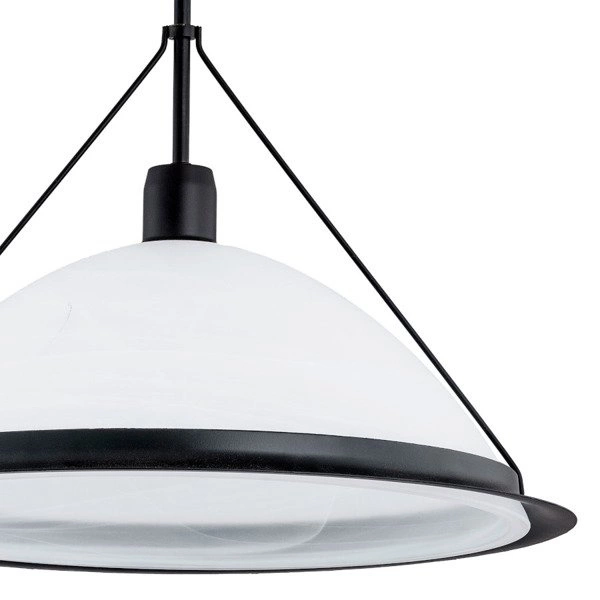 Lampa wisząca ALFA WASA BIAŁO-CZARNA 1xE27 44cm | 60534