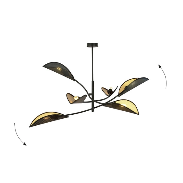 Lampa sufitowa Emibig LOTUS 6 Czarny/GOLD 1106/6
