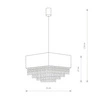 Lampa kwadrat crystal MODENA I 31cm 4014