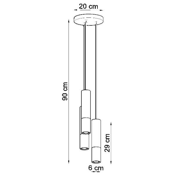 Lampa wisząca LOOPEZ 3P czarny/miedź SL.0949