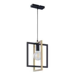 Nowoczesna lampa wisząca EDEN E27 60W szer. 26cm | czarny złoty
