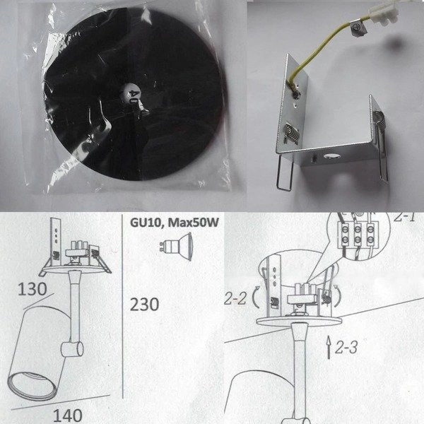 Kinkiet czarno złoty TORI SL 1