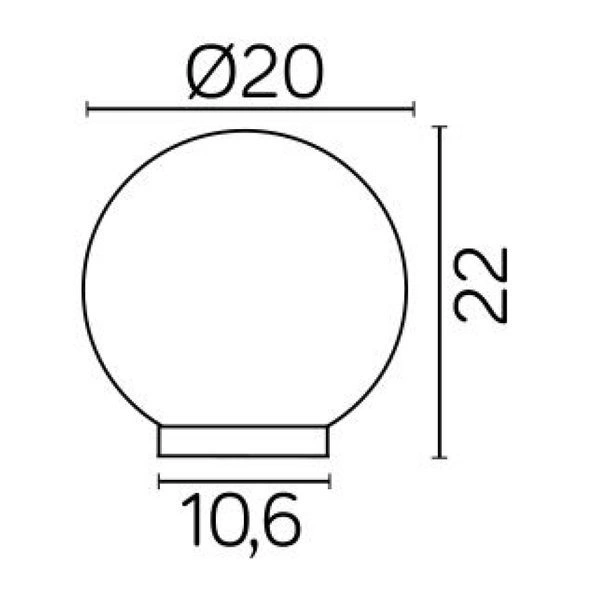 Kula ozdobna do ogrodu szkło akrylowe śr.20 cm ALEKULE G 200 Z | biały