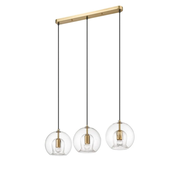 Lampa wisząca Arette 3, złoty/transparentny, 3x40W E27