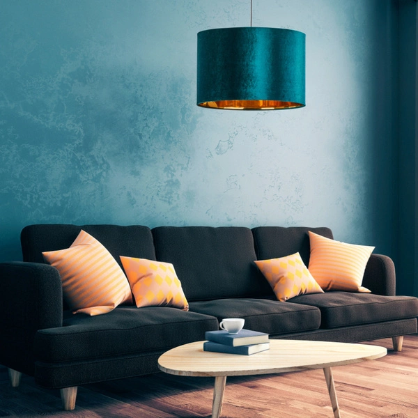 Lampa wisząca welurowa TERCINO GREEN śr. 50cm | zielony 6170