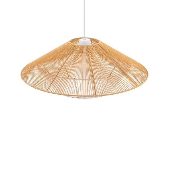 Lampa wisząca JAPANDI M szer. 60cm E27 | naturalne drewno/biały 11157
