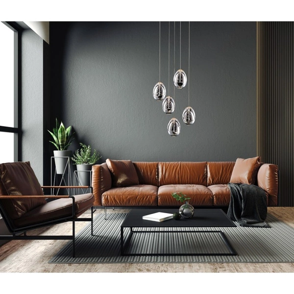 Lampa wisząca HUELTO śr. 30cm 24W LED ciepła biel 3000K | chrom