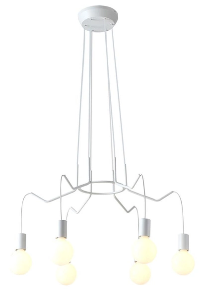 Lampa wisząca BASSO 36-71026 biała matowa 6x40W E27