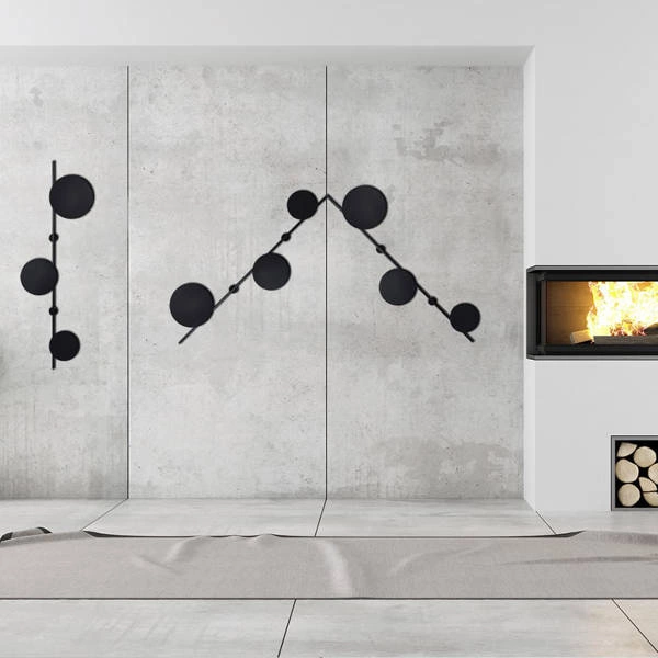 Lampa ścienna kinkiet okręgi REGA 3x G9 okrąg 141cm | czarny