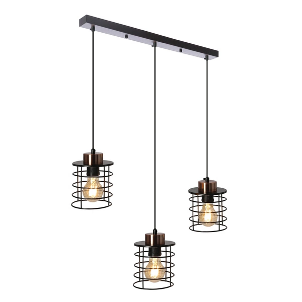 Lampa wisząca GLOB, 33-00378, czarny/złoty, 3x40W E27