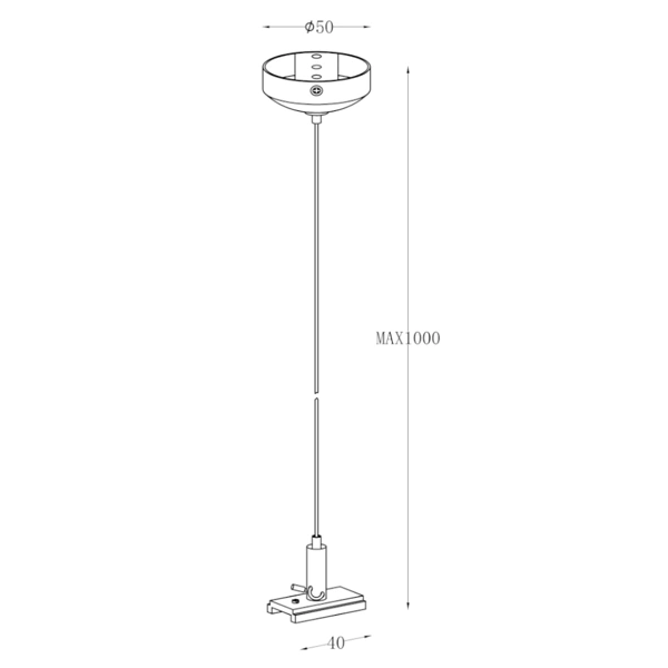 Zestaw do zawieszania LV 1m czarny 840489