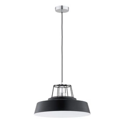 Lampa wisząca ALFA IZOLA CZARNA & CHROM 1xE27 40cm | 61373