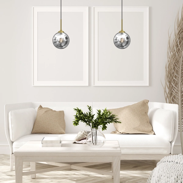 Stylowa lampa wisząca REFLEX fi 17 MLP8413, czarny/złoty, 1x40W E14