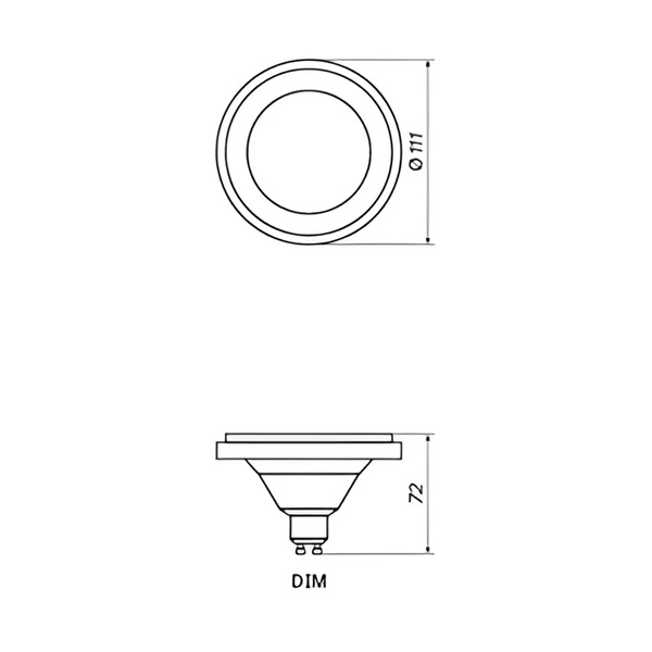 LED ES111 / GU10 15W ciepła 3000K kąt 30st BL DIMM