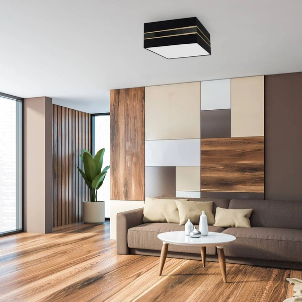 Lampa sufitowa ULTIMO BLACK, MLP7336, 40 cm, czarny/transparentny/złoty, 2x60W E27