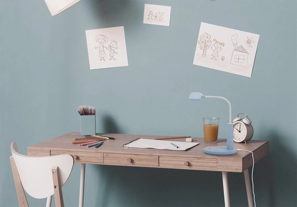 Lampka biurkowa K-BL1521 NIEBIESKI z serii MILO