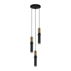 Lampa wisząca ISIDORA śr. 26cm 3xGU10 | czarny/brąz antyczny