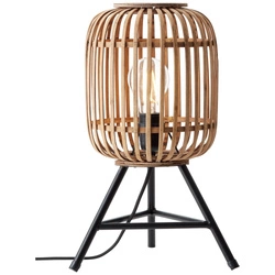 Lampa stojąca Brilliant Woodrow 1x60W E27 Brązowy Jasny Metal/Bambus