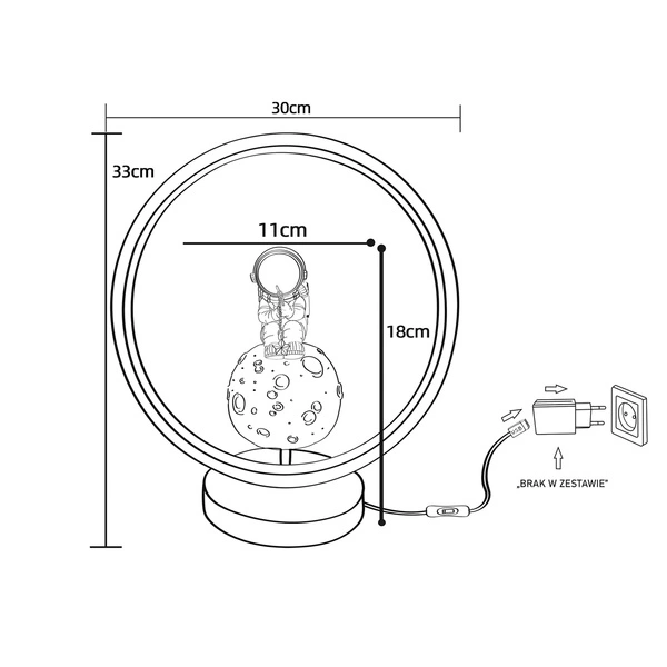 AX04S223D-1 LAMPA STOŁOWA ASTRONAUTA