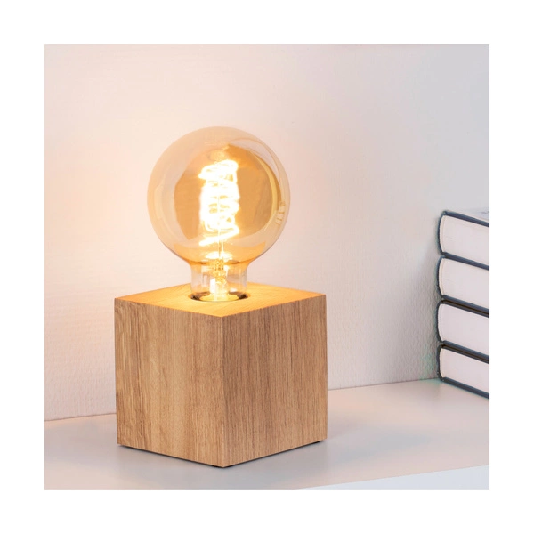 Trongo Square Lampa Stołowa 1xE27 Max.25W Dąb Olejowany/Czarny PVC 7179174