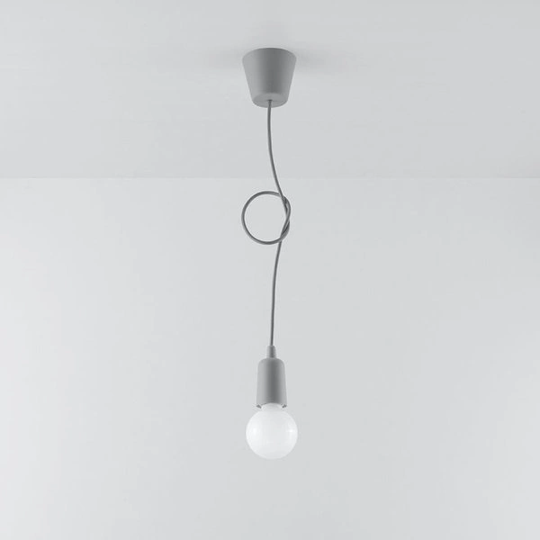 Lampa Wisząca DIEGO 1, PCV Szara, E27 60W, SL.0575
