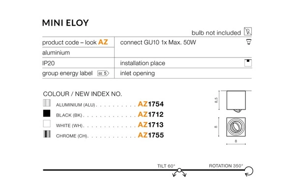 Azzardo MINI ELOY CHROME 1755