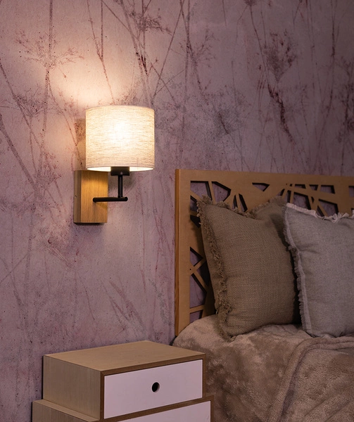 Boho Kinkiet 1xE27 Max.25W Dąb Olejowany/Czarny/Beżowy 57191974