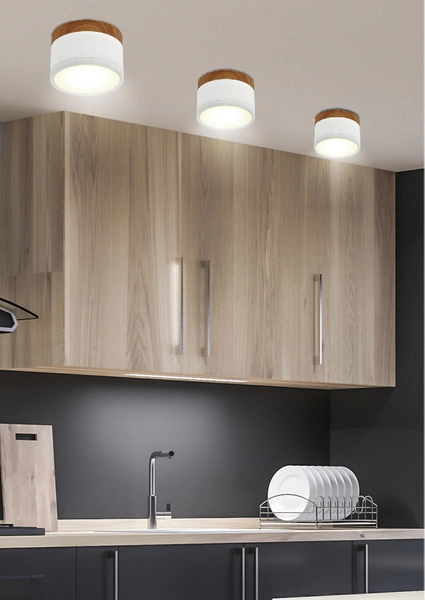 Lampa sufitowa TUBA 2273648, biała/drewno, 9W LED, barwa neutralna 4000K