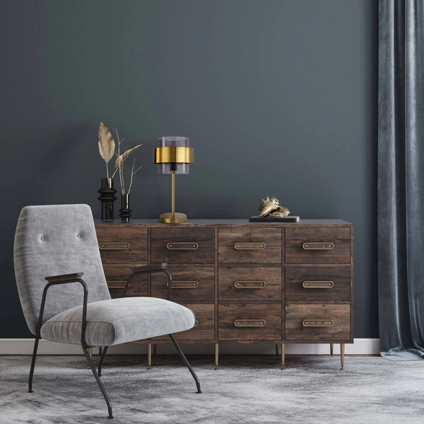 Lampa stołowa Miele, złoty/dymiony, 1x40W E14