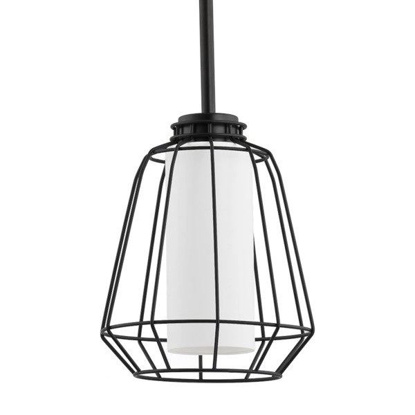 Druciana lampa kratka z kloszem ALICANTE czarna śr. 24cm