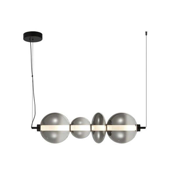 Lampa wisząca Sonte dł. 74cm 36W LED barwa ciepła 3000K | czarny/dymiony