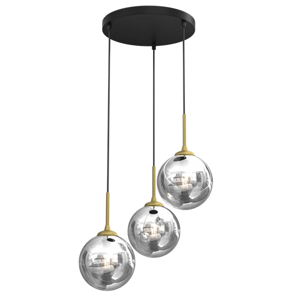 Stylowa lampa wisząca REFLEX MLP8416, czarny/złoty, 3x40W E14