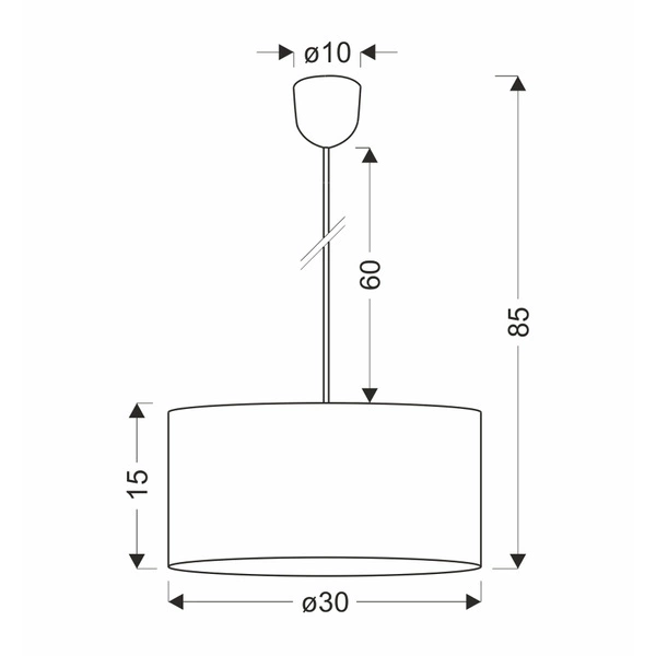 Lampa wisząca ECOLINE, 31-18519, czarny/beżowy, 1x60W E27