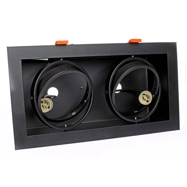 Oprawa Podtynkowa Plaza 2xGU10 AR111 Czarna w nowoczesnym stylu