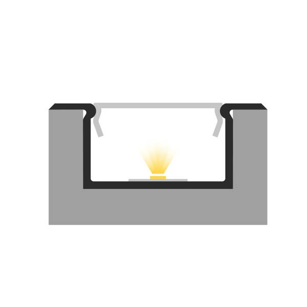 Profil LED P14-2 wpuszczany 200cm szer. 20mm | do osłonek C15 | biały