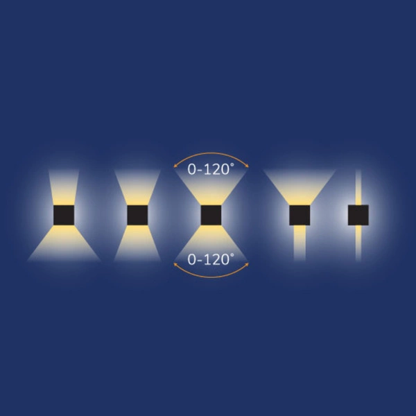 Kinkiet zewnętrzny natynkowy CUBE LED 2x3W 3000K IP54 | szary