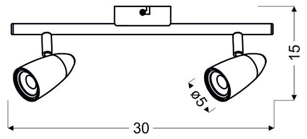 Lampa sufitowa LIBERTY listwa 2x4W LED, chrom, barwa ciepła 3000K, 92-49575