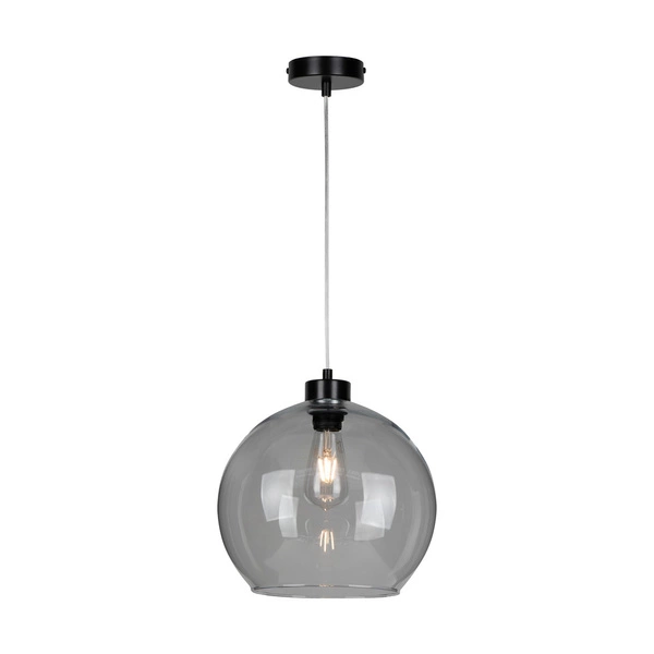 Lampa Wisząca Laguna 1xE27 Max.60W Czarny Metal/Przezroczysty Kabel PCV/Szkło Dymne 18620104