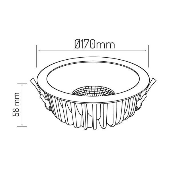 Downlight lampa sufitowa podtynkowa QUANTUM LED DIM 30W 4000K 115mm | biała