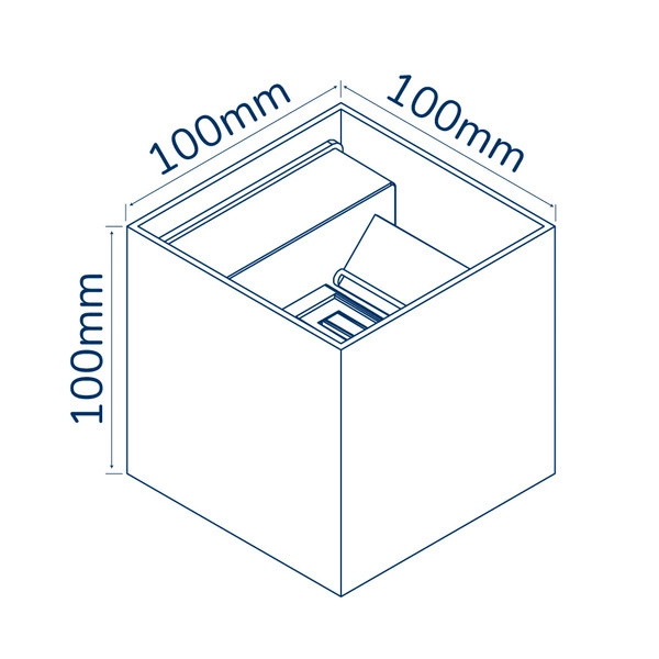 Kinkiet zewnętrzny natynkowy CUBE LED 2x3W 3000K IP54 | biały