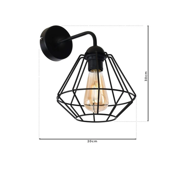 INDUSTRIALNY Kinkiet COLIN BLACK 1xE27 MLP4788