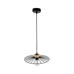 Lampa Wisząca Balerina 1xE27 Max.60W Dąb Olejowany/Czarny Metal/Czarny Kabel PCV 1010420031010
