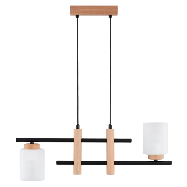 Lampa wisząca ALFA ARYSTO DREWNIANA 2xE27 62cm | 62551