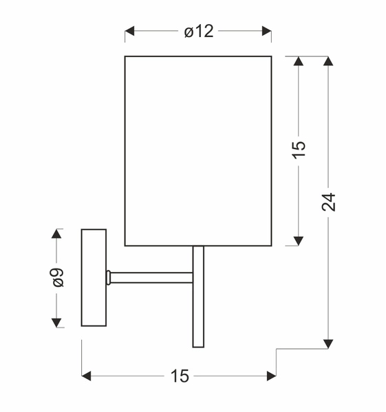 Kinkiet YAN 21-45249 chrom/biały 1x40W E14