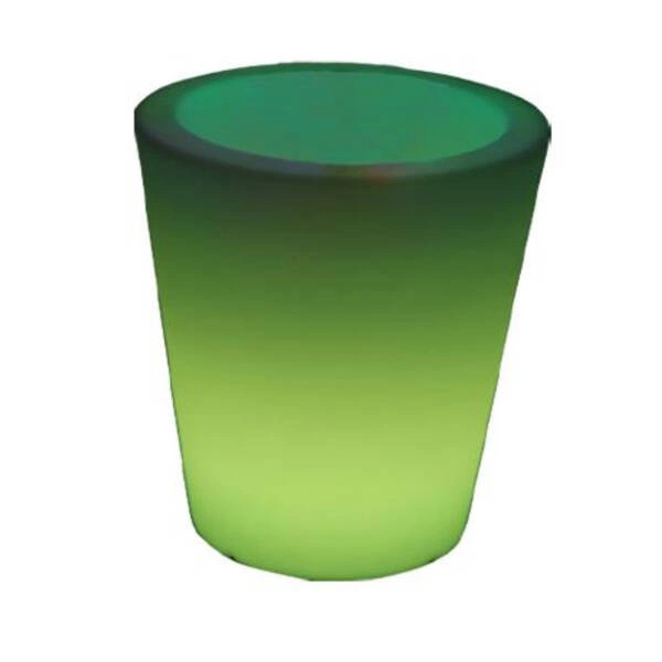 Nowoczesna donica LED z pilotem! śred.38 cm. IP44 | Biała