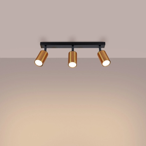 Plafon WINX 3 czarny/miedź