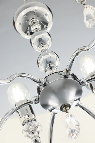 Klasyczna Lampa wisząca ELBA wys. 90cm 6xE27 15W IP20 | chrom połysk