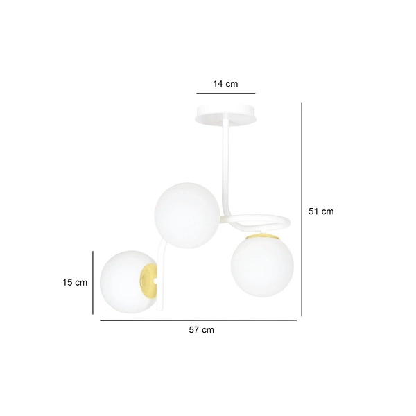 Lampa sufitowa Emibig RAGNAR 3 Biały GOLD 1033/3